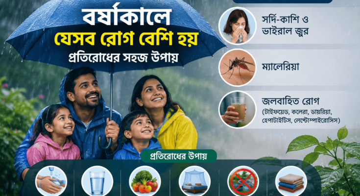 বর্ষাকালে ভাইরাল জ্বর, ম্যালেরিয়া ও জলবাহিত রোগ থেকে নিরাপদ থাকার উপায়
