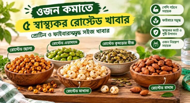 ওজন কমাতে স্বাস্থ্যকর পাঁচটি রোস্টেড খাবার—ছোলা, এডামামে, মাখানা, কুমড়োর বীজ ও বাদাম