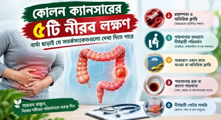 কোলন ক্যানসারের ৫টি প্রাথমিক লক্ষণ ও সতর্কসংকেত