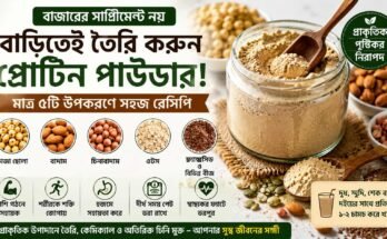 বাদাম, চিনাবাদাম, ভাজা ছোলা ও বীজ দিয়ে বাড়িতে তৈরি প্রোটিন পাউডার