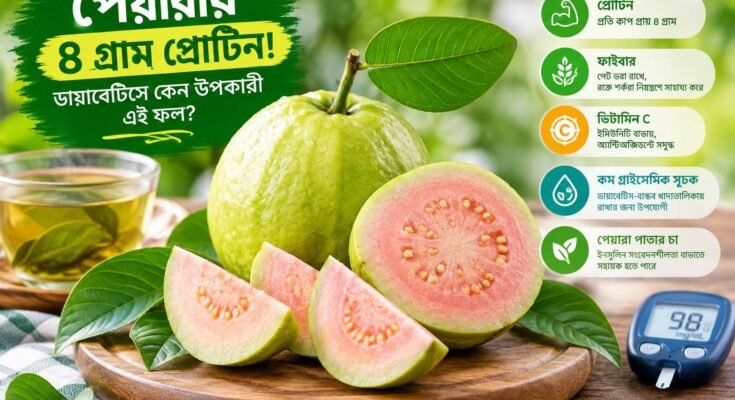 এক কাপ পেয়ারায় প্রায় ৪ গ্রাম প্রোটিন এবং ডায়াবেটিসে পেয়ারার উপকারিতা