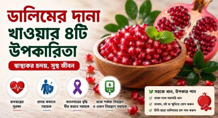 ডালিমের দানা খাওয়ার ৪টি উপকারিতা ও স্বাস্থ্যগুণ