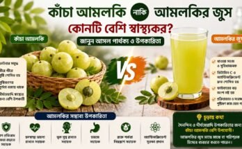 কাঁচা আমলকি ও আমলকির জুসের পুষ্টিগুণ ও স্বাস্থ্য উপকারিতার তুলনা
