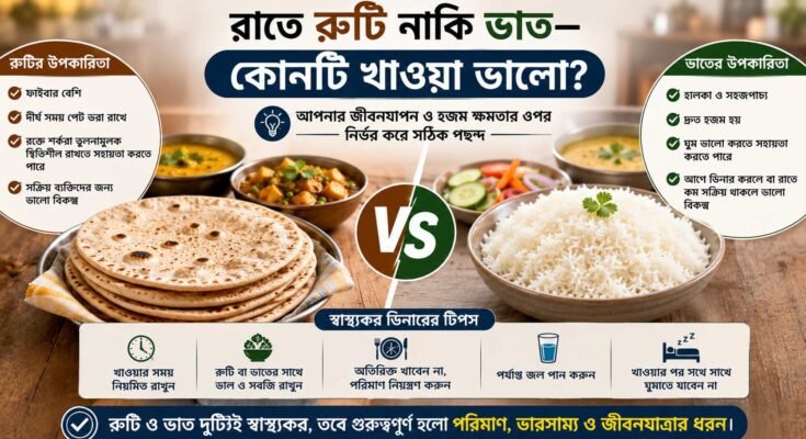 রাতে রুটি নাকি ভাত—ডিনারের জন্য রুটি ও ভাতের তুলনা