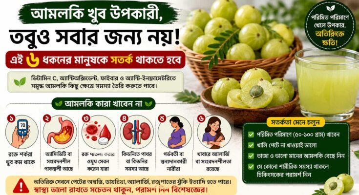 আমলকি খাওয়ার ক্ষেত্রে যাদের সতর্ক থাকা উচিত—লো ব্লাড সুগার, অ্যাসিডিটি, কিডনি সমস্যা ও অ্যালার্জি